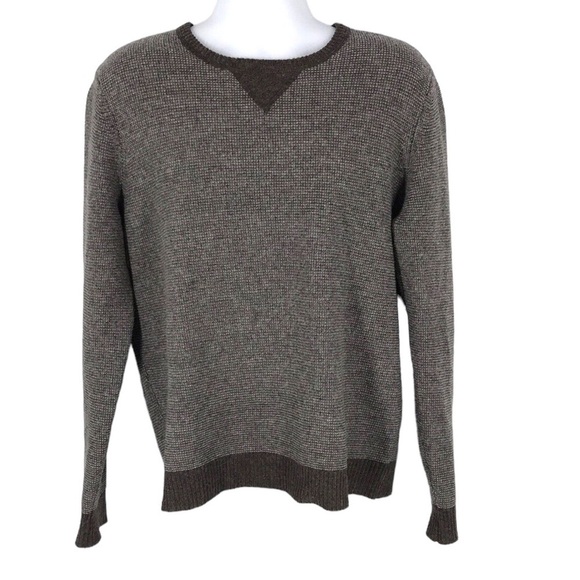 J. Crew Men's 100 % Lambs wool Brown and Tan Sweater Size L - Picture 1 of 11